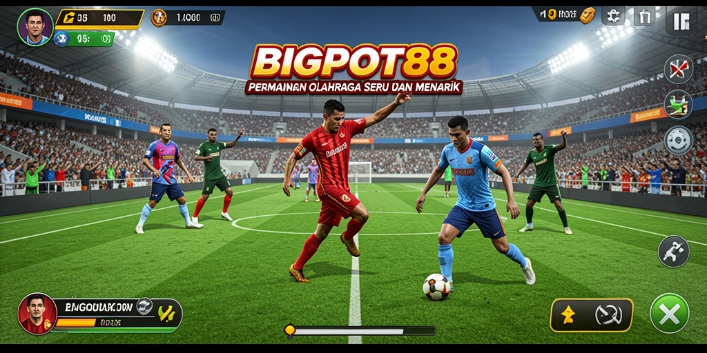 Tampilan menarik dari gameplay olahraga yang mendebarkan.