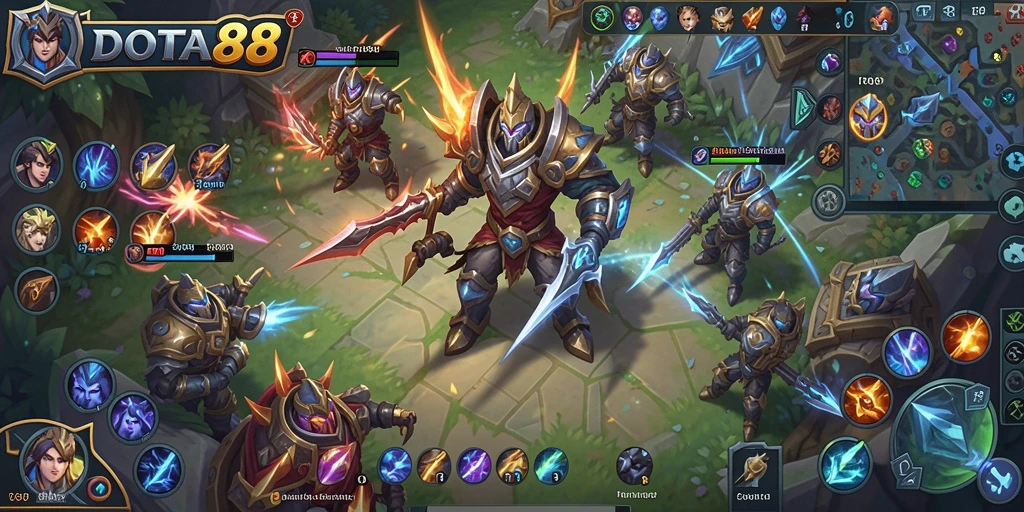 Tampilan gameplay DOTA88 dengan banyak strategi dan taktik menarik.