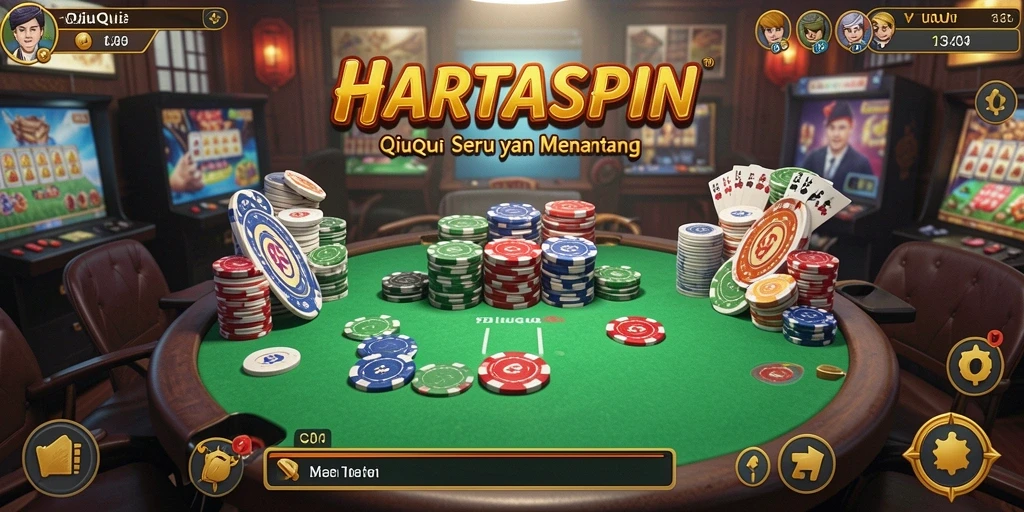 Gameplay QiuQiu yang seru di HARTASPIN dengan teman-teman.