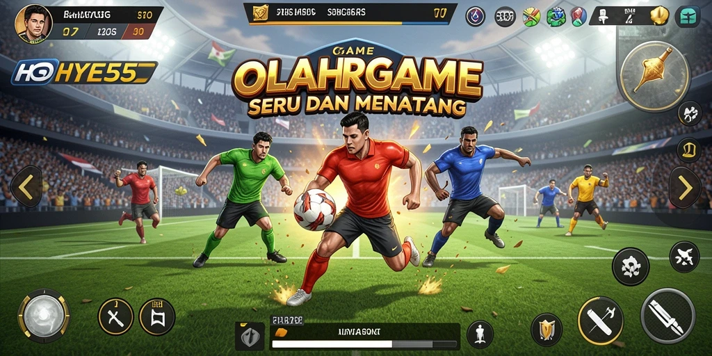 Tampilan gameplay seru dalam pertandingan olahraga yang menegangkan.