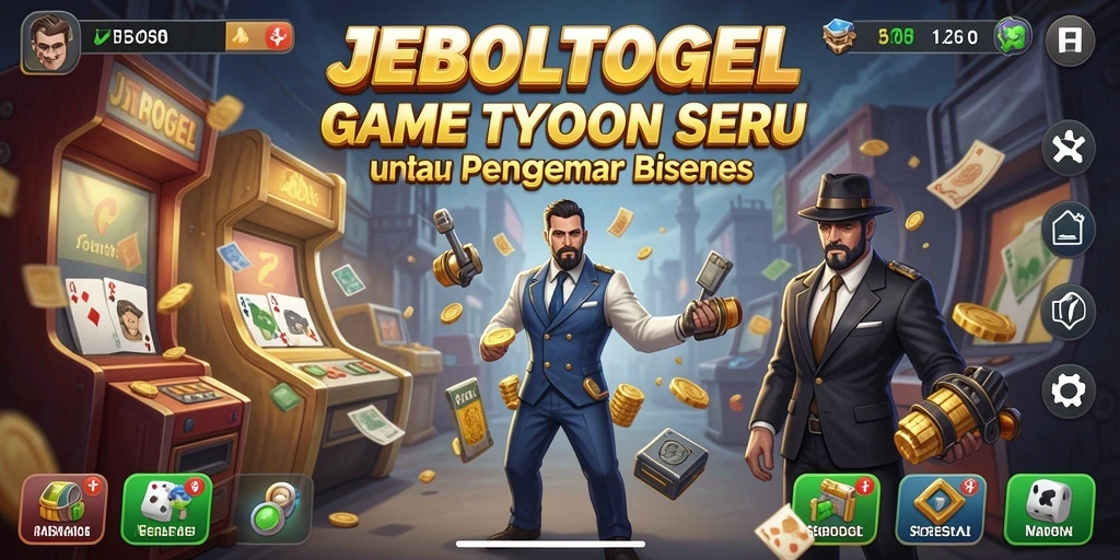 Tampilan gameplay JEBOLTOGEL menampilkan keseruan dalam mengelola bisnis Tycoon.