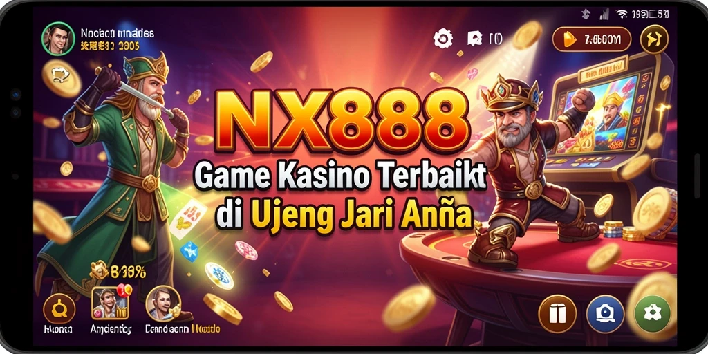 Screenshot gameplay NX888 menampilkan suasana kasino yang menggembirakan.