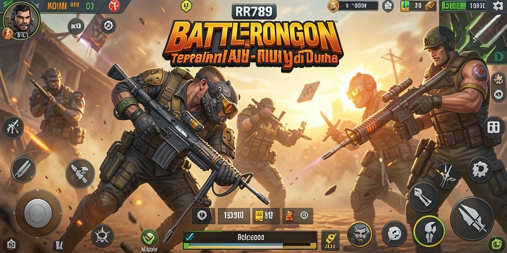 Menampilkan aksi seru dalam gameplay Battle Royale yang mendebarkan.